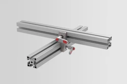 Transverse-Fastening Set 8 with Clamp Lever, right, white aluminium, similar to RAL 9006