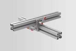 Transverse-Fastening Set 8 with Clamp Lever, left, white aluminium, similar to RAL 9006