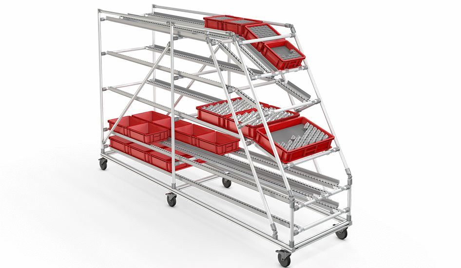 Material provisioning rack on castors
