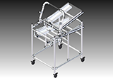 Material trolley with manual supply and removal system