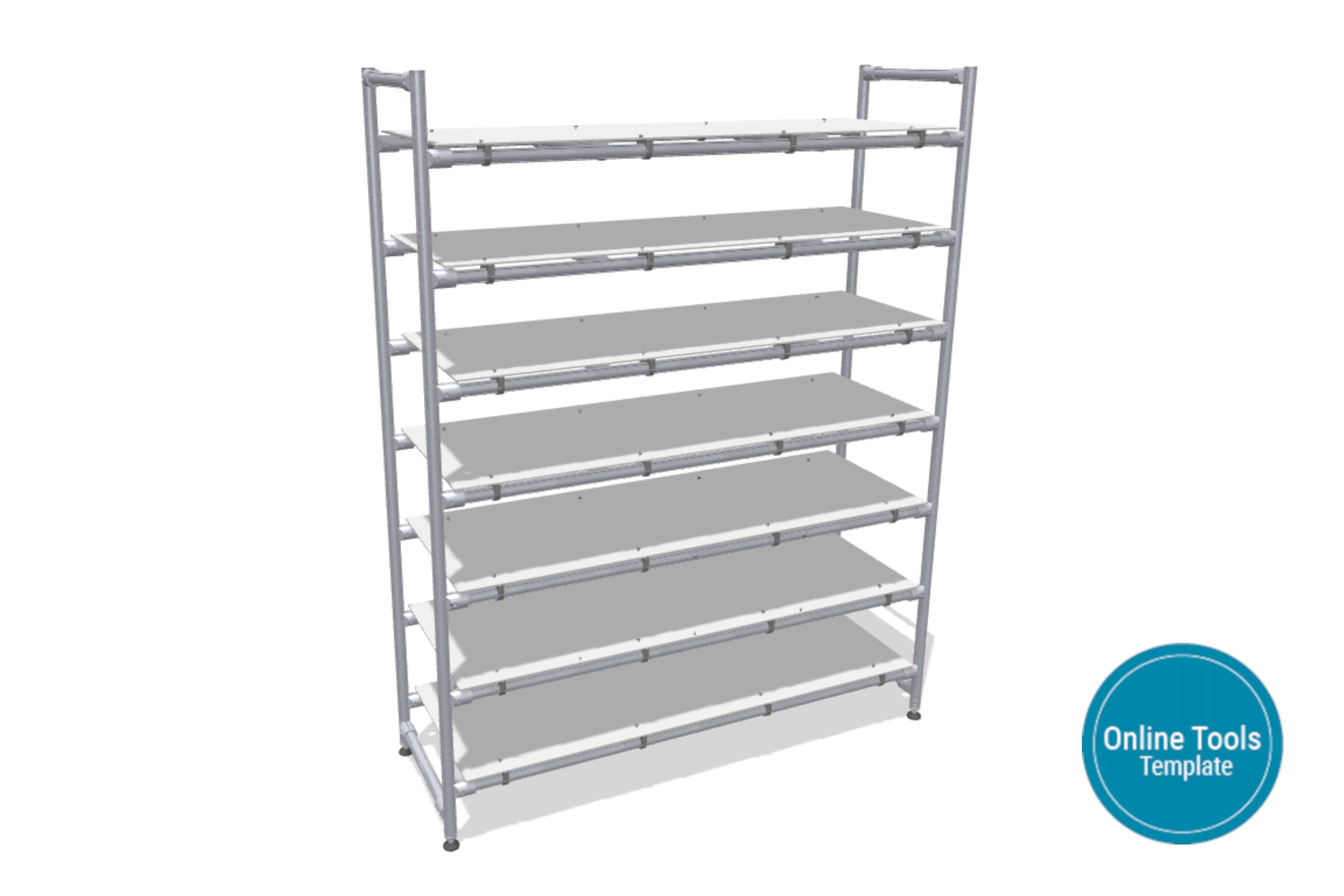 Tall warehouse rack based on Profile Tube System D30
