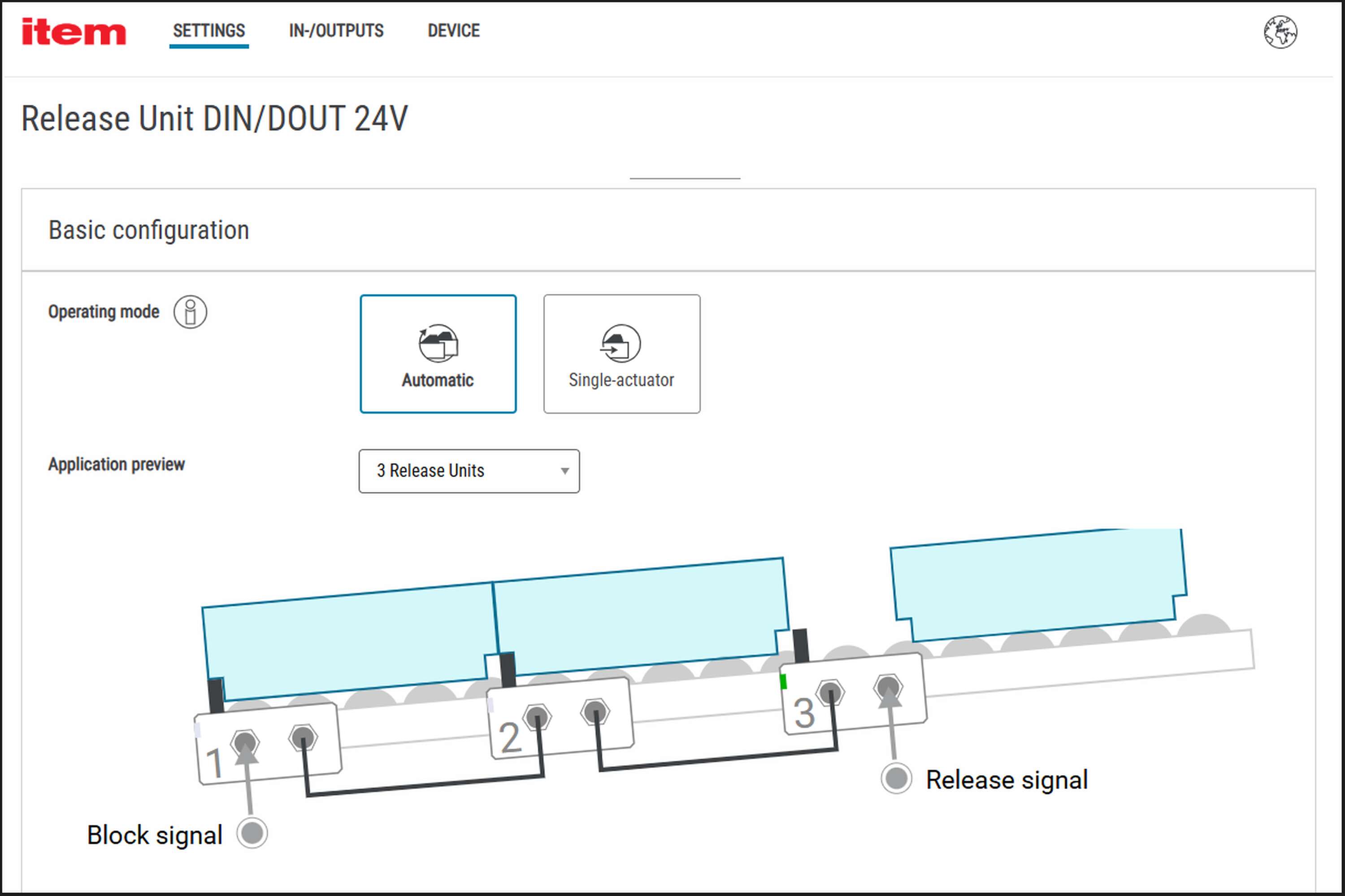 Release Unit DIN/DOUT 24V