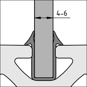 Double-Lip Seal 8 4-6mm, grey similar to RAL 7042