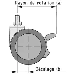 Roulette pivotante D65
