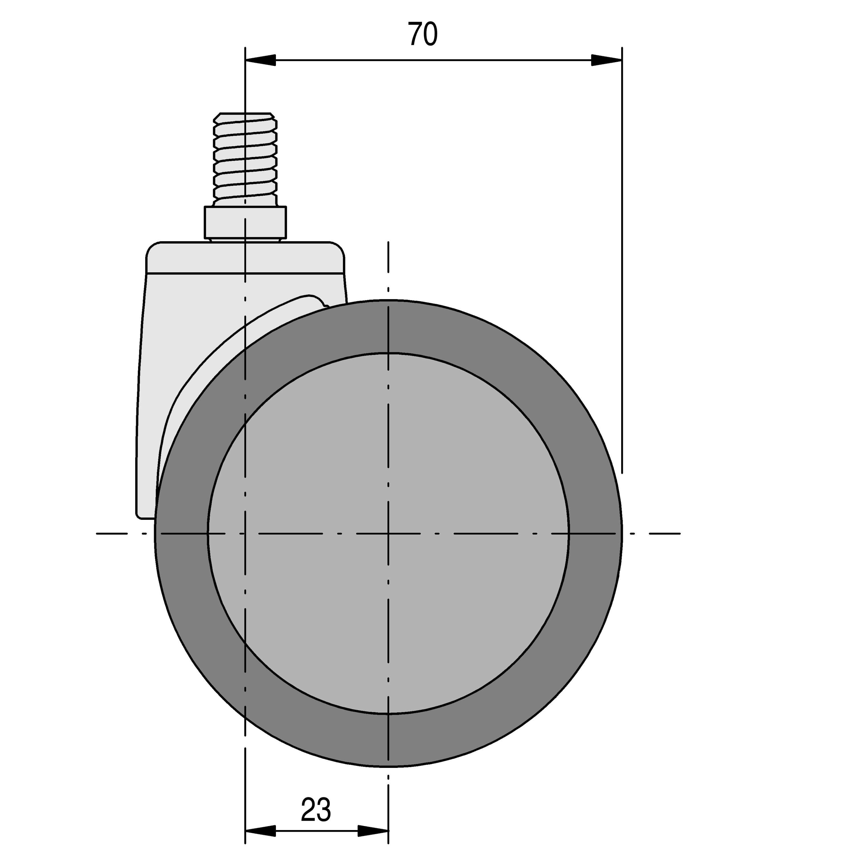 Swivel castor (double)