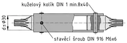 Adaptační hřídel VK14, černý odstín