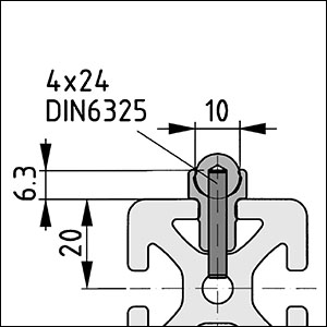 Shaft-Clamp Profile 8 D10, natural