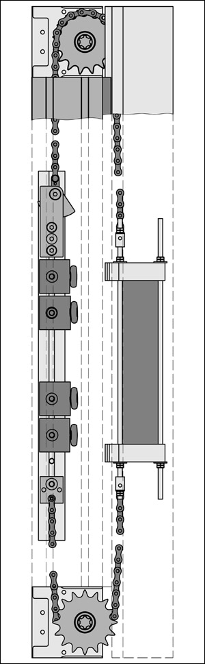 Lifting-Door Chain Reverse Unit