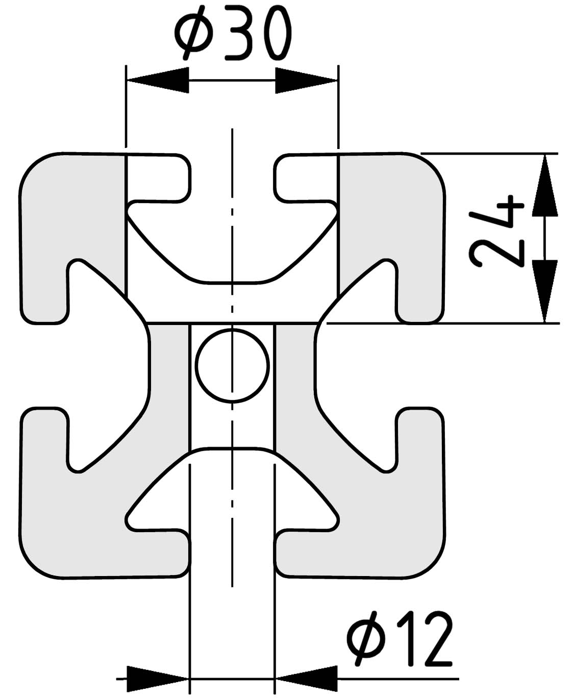 Mecanizado unión taladro escalonado D30x24