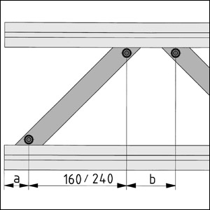 Diagonale-profilato di collegamento 8 160-45°
