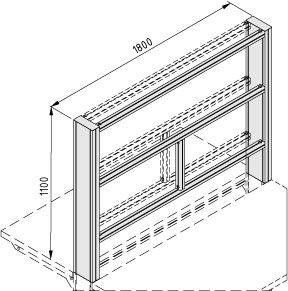 Mesa montante vertical F 2 F 1800, Kit de perfil adicional
