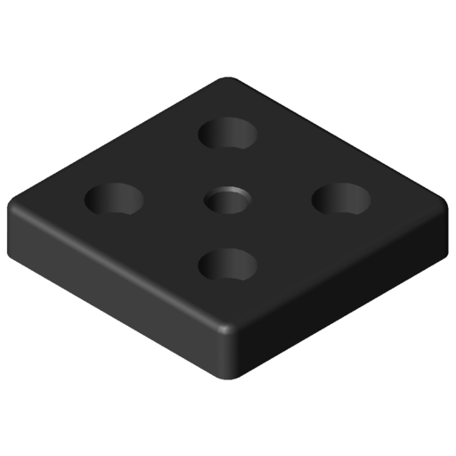 Placa base 8 80x80, M12, negro