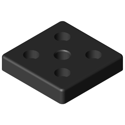 Placa base 8 80x80, M16, negro