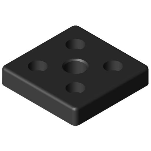 Placa base 8 80x80, M20, negro