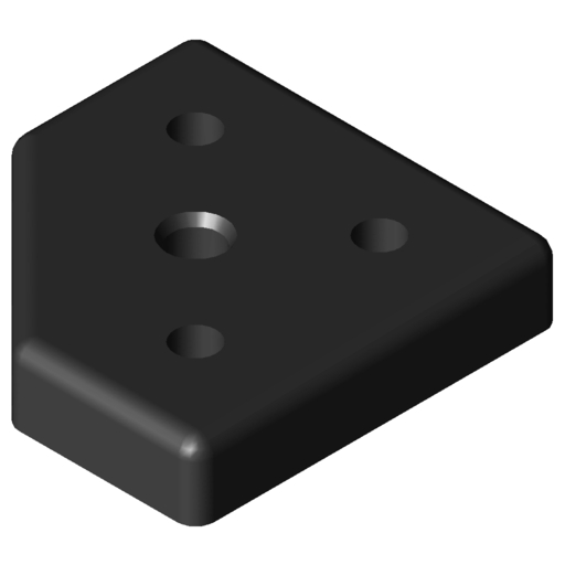 Placa base y transporte 8 80x80-45°, M12, negro