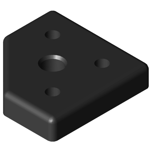 Plaque de base 8 80x80-45°, M16, noir