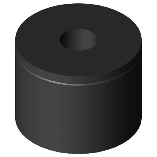 Butée élastique cylindrique M6 D20x15, noir