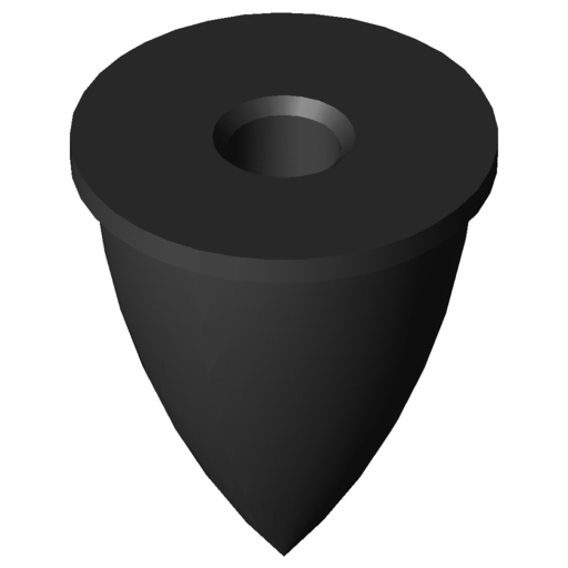 Odbojnik paraboliczny M8 D30x36, kolor czarny