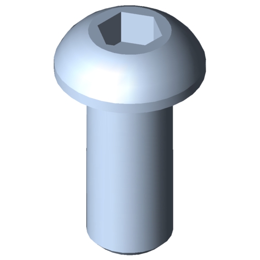 Button-Head Screw M6x14, bright zinc-plated