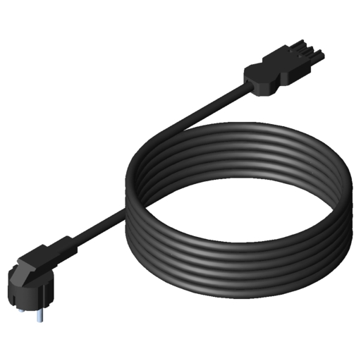 Connecting Cable, Socket / Earthed Plug, black