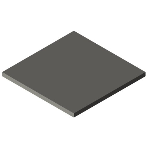 Materiale completamente sintetico sp.10mm, grigio simile a RAL 7030