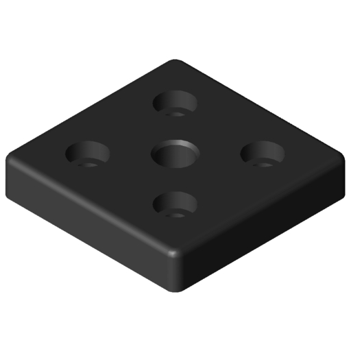 Plaque de base 6 60x60, M12, noir