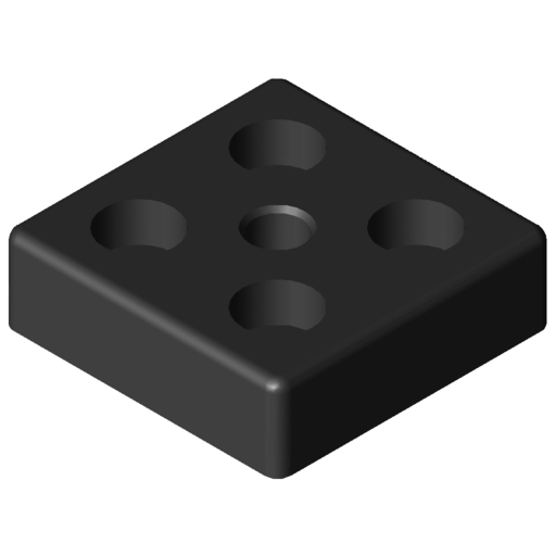 Piastra di base 5 40x40, M8, nero