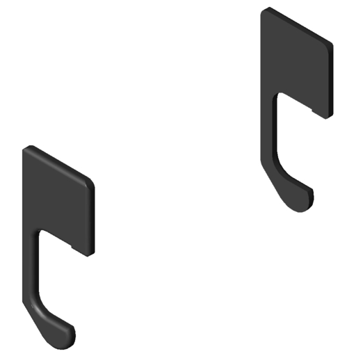 Szyna-C, zestaw zaślepek do profilu szynowego 6, kolor czarny