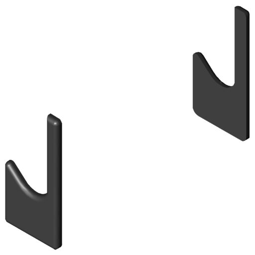Szyna-C, zestaw zaślepek do profilu wózkowego 6, kolor czarny