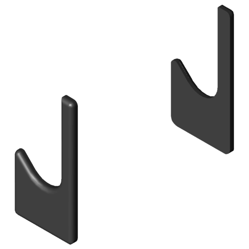 Szyna-C, zestaw zaślepek do profilu wózkowego 8, kolor czarny