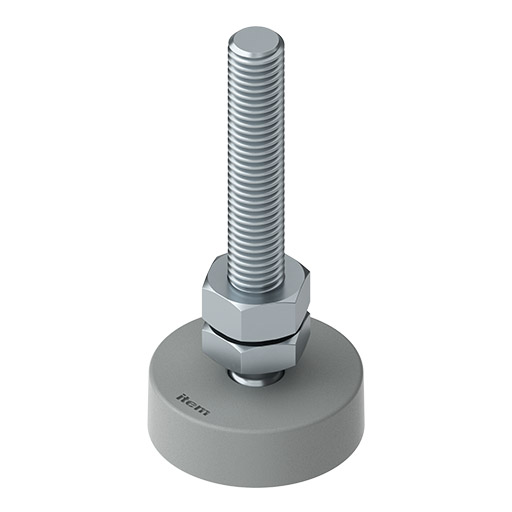 Pie X D40, M10x80, gris, similar al RAL 7042