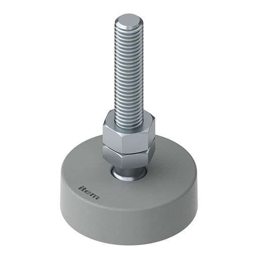 Pie X D40, M8x60, gris, similar al RAL 7042