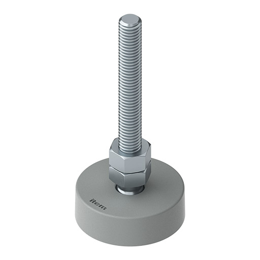 Pie X D40, M8x80, gris, similar al RAL 7042