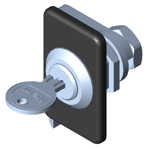 Locking System 8, Cylinder Lock with escutcheon, left-hand application