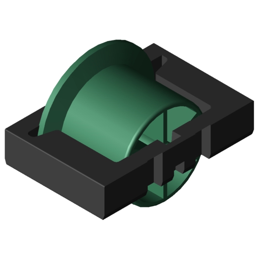 Castor Insert D30 with Flanged Wheel, signal green similar to RAL 6032