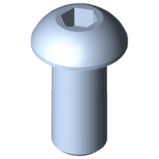 Button-Head Screw M10x22, bright zinc-plated