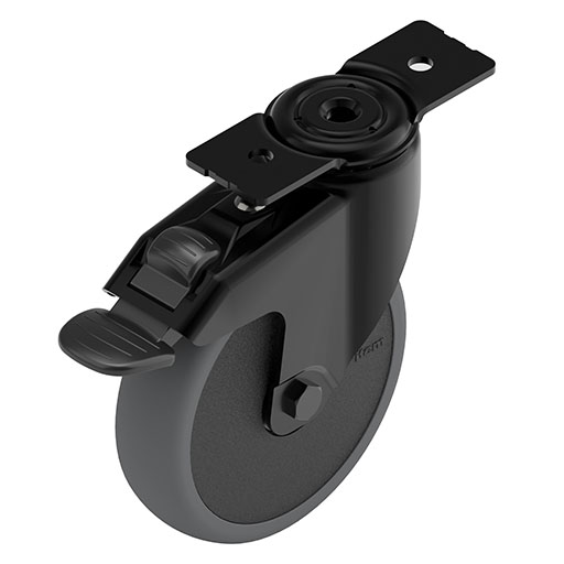 Castor D125 swivel with double-brake 120x40