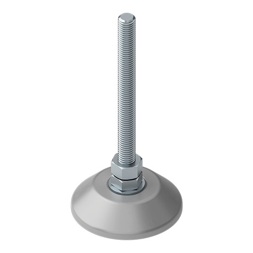 Pie D80, M12x160, similar al RAL 9006 aluminio