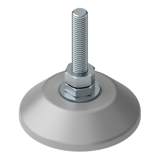 Pie D80, M10x80, similar al RAL 9006 aluminio