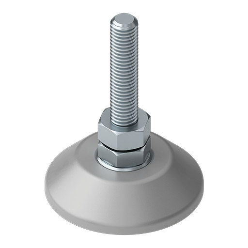 Knuckle Foot D60, M10x75, white aluminium, similar to RAL 9006