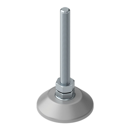 Pie D60, M10x120, similar al RAL 9006 aluminio