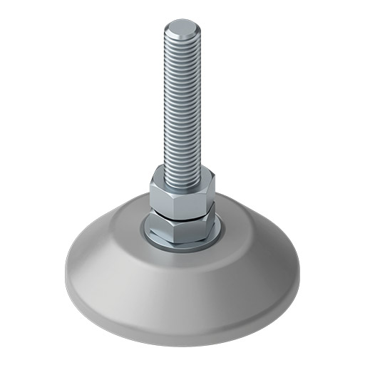 Pie D80, M12x100, similar al RAL 9006 aluminio