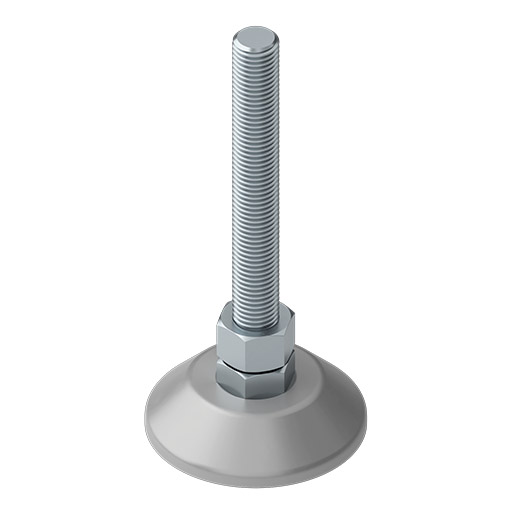 Pie D80, M16x160, similar al RAL 9006 aluminio