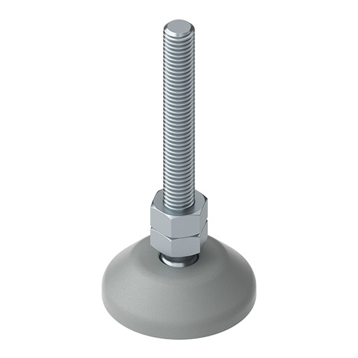 Pie D40, M8x80, gris, similar al RAL 7042