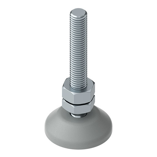 Pie D40, M10x80, gris, similar al RAL 7042