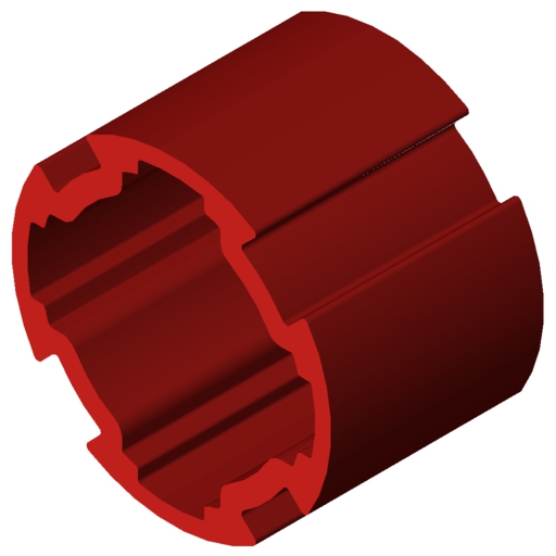 Tube profilé D30, rouge semblable RAL 3020