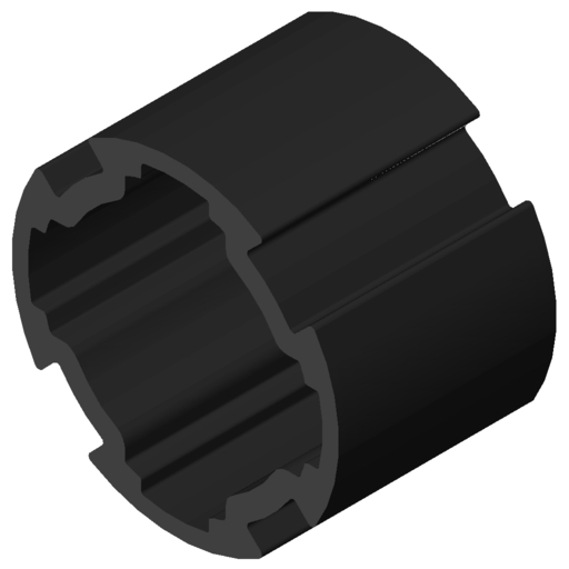 Profil rurowy D30 ESD, kolor czarny, zbliż. do RAL 9005