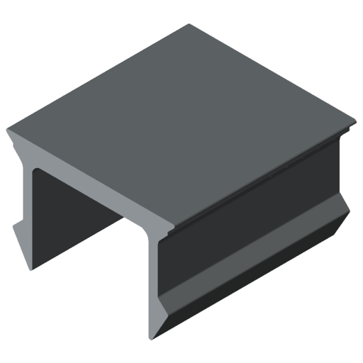 Cover Profile 15 K, grey similar to RAL 7042