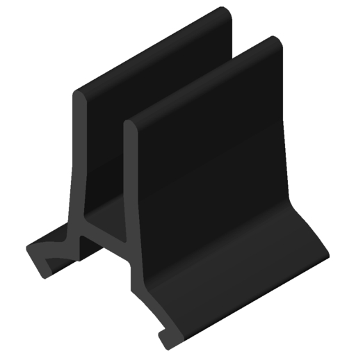 Perfil fijación de paneles D30 3-5 mm ESD, negro, similar al RAL 9005