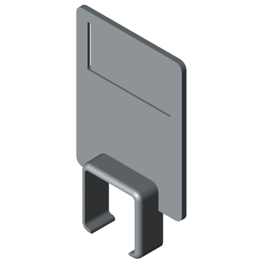 Label Backplate, Hook and Holder System, grey similar to RAL 7042